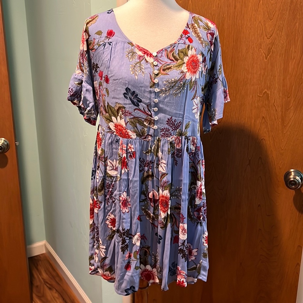 Blue floral dress